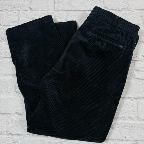 Polo Ralph Lauren Classic Fit Flat Front Blue Corduroy Pants Mens Actual 30x25 - Picture 1 of 13